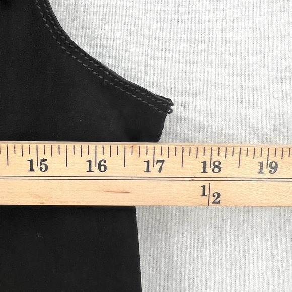 JAKETT NEW YORK Harper Dress Womens Small Black Washed Suede Sleeveless Duster - Picture 15 of 16
